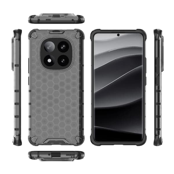 Redmi Note 14 Pro+ 5G - Honeycomb Stöttåligt Mobilskal Svart