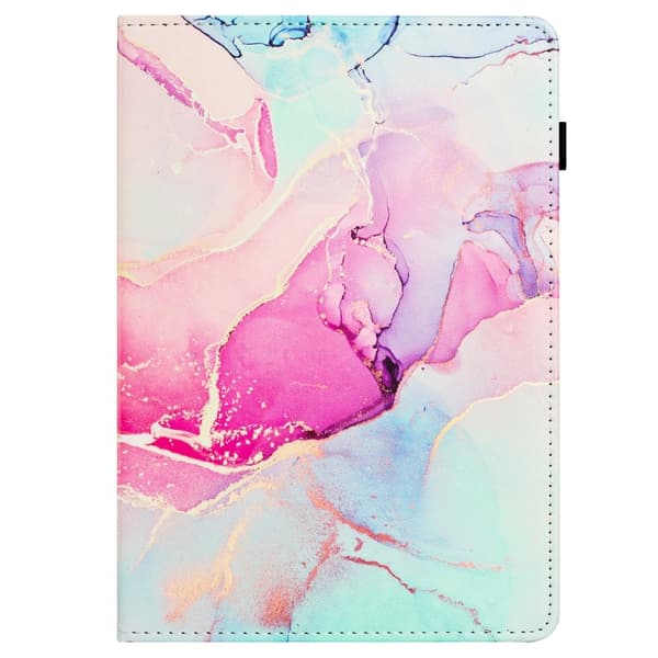Samsung Galaxy Tab A9 / A11 Marble Litchi Läderfodral Rosa