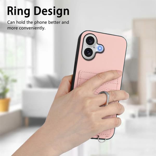 iPhone 17 Skal med R20 Ringkortshållare Rosa