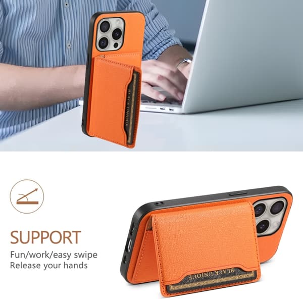 iPhone 16 Pro Max Kalvtextur Skal Design med Full Täckning Orange