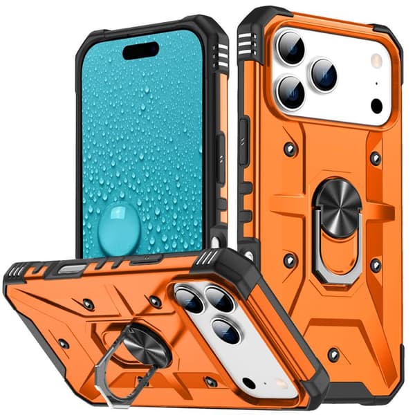 iPhone 18 Pro Max / iPhone 17 Pro Max Skal med Ringhållare Orange