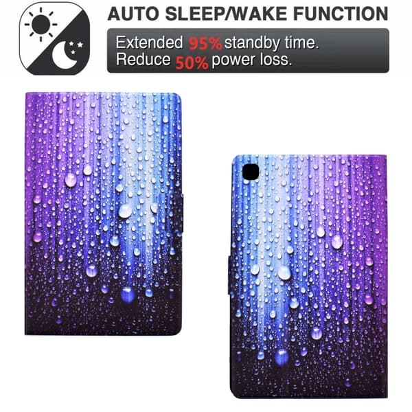 Samsung Galaxy Tab S6 Lite TPU Läderfodral Vattendroppar