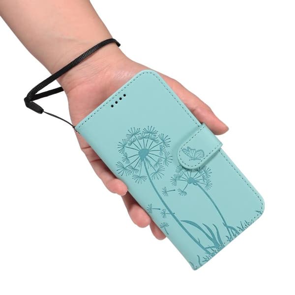 Redmi Note 14 4G - Flip Läderfodral med Dandelion Prägling, Grön