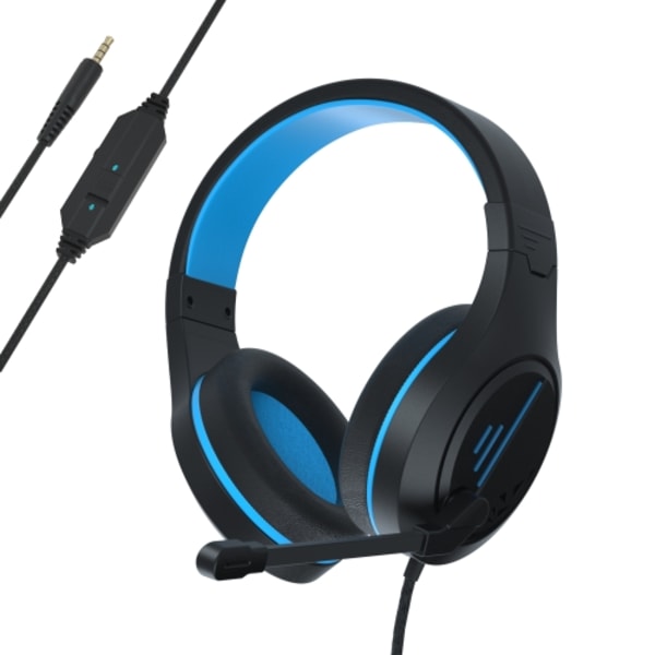 SADES MH601 3,5 mm plugg trådbunden brusreducerande E-sports spelheadset med infällbar mikrofon Svart blå