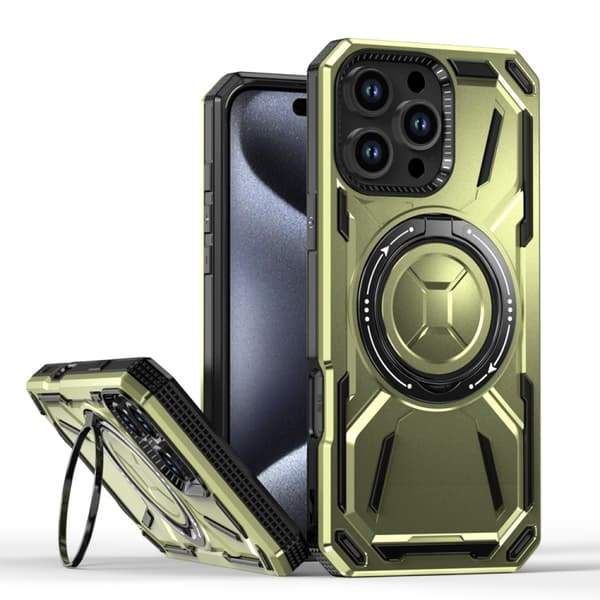 iPhone 16 Pro Armor II Series MagSafe Magnetisk Hållare Skal Armégrön