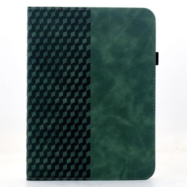 iPad mini 2024 / mini 6 Skal - Rotatable Rhombus Prägad Smart Läderfodral Grön
