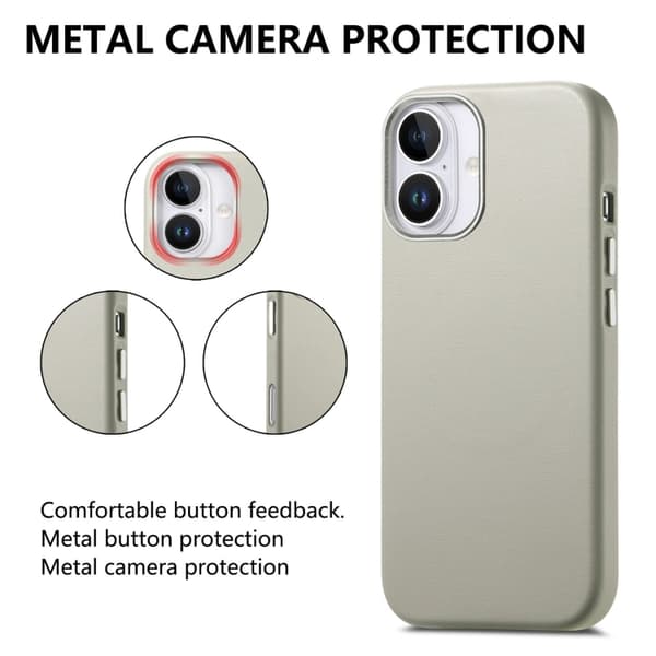 iPhone 16 Pro Electroplaterad Metallknapp MagSafe Skal Vit