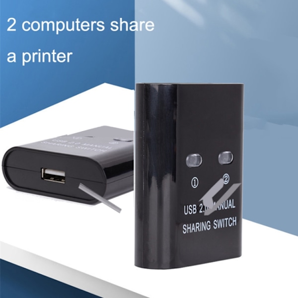 SW68 2-in-1 USB Printer Switcher - Automatic Print Sharing for 2 Computers, Silver
