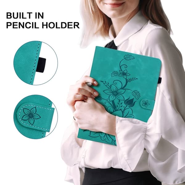 Samsung Galaxy Tab S5e T720 Lily Prägad Läderfodral Grön