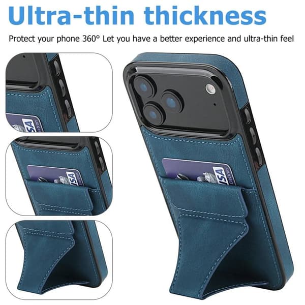 iPhone 18 Pro Max / iPhone 17 Pro Max Skal - Ultra-tunn Stötsäker Telefonfodral med Hållare Blå
