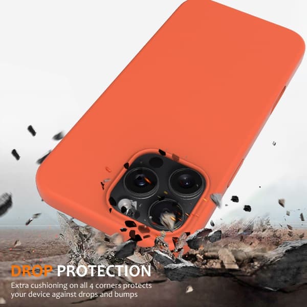 iPhone 16 Pro Max Shockproof Silikon Magsafe Skal Guldorange