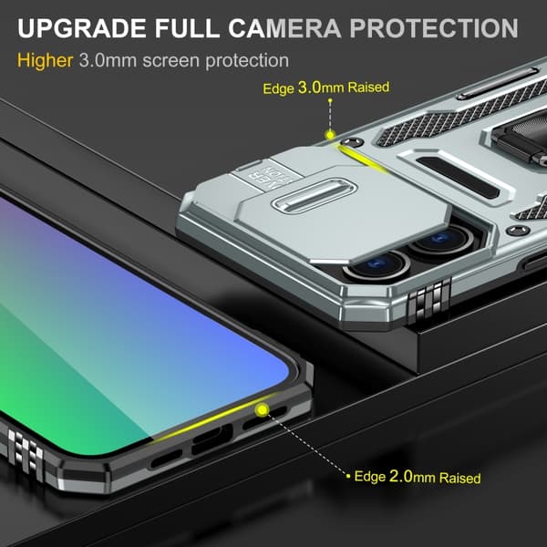 iPhone 16 Pro Max Skal med Armor PC + TPU Kameraskydd Grå