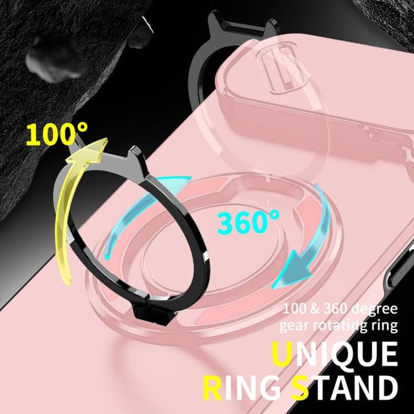 iPhone 17 Air Skal med Glidande Camshield Ringhållare Rosa