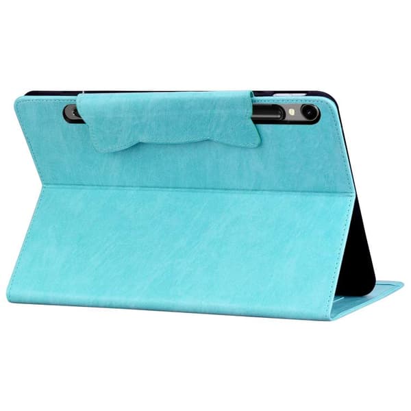 Samsung Galaxy Tab S10 FE+ Cat Buckle Läderfodral Himmelblå