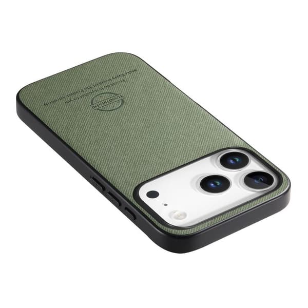 iPhone 18 Pro Max / iPhone 17 Pro Max Twill Fabric Läder Skal Grön
