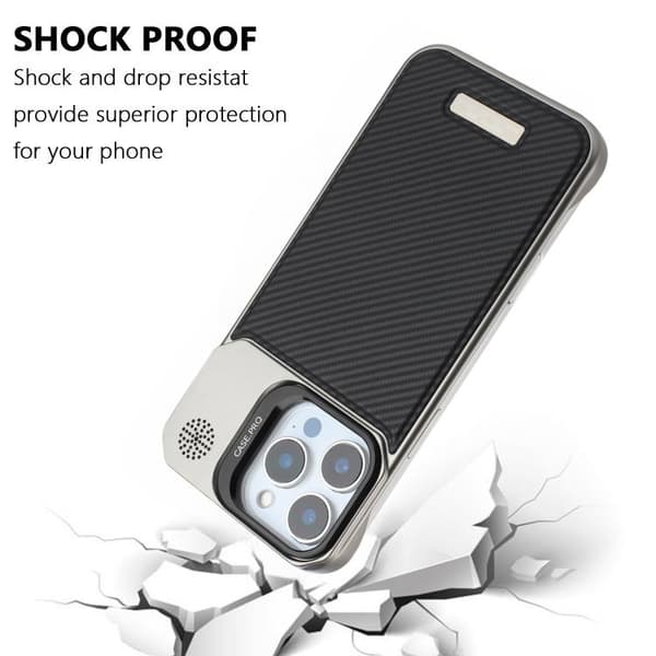 iPhone 16 Pro Max Frameless Kolfiber Skal med PC MagSafe Svart