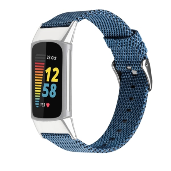 För Fitbit Charge 5 Nylon Canvas Watch Band Blue