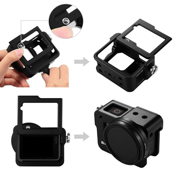 Hölje Skyddande fodral CNC Aluminiumlegering Skyddande bur med försäkringsram och 52 mm UV-objektiv för GoPro HERO (2018) /7 Svart /6 /5
