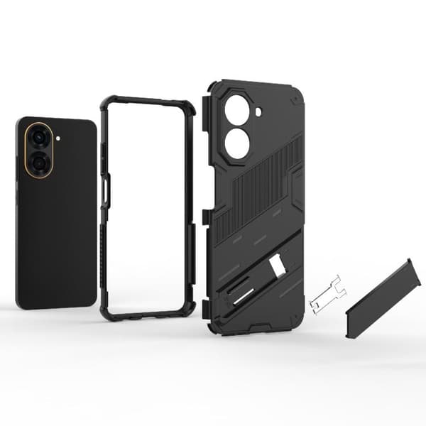 Redmi A5 4G / Poco C71 Punk Armor 2-i-1 PC + TPU Mobilskal med Ställ Grön