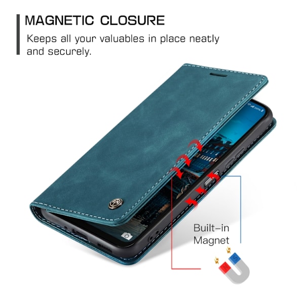 Samsung Galaxy A16 5G Skal CaseMe 013 Multifunktionell Horisontell Flip Läder Blå