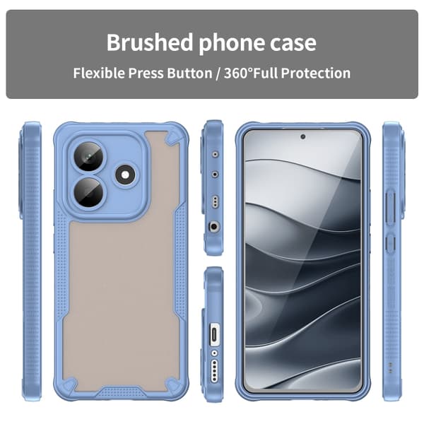 Redmi Note 14 5G - Armor Glaze PC Hybrid TPU Mobilskal Blå