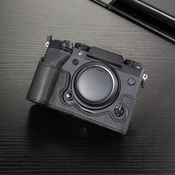 Fujifilm X-T5 Kamerahölje i Läder - Anti-Repskyddande Skyddsfodral Svart