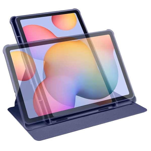 Samsung Galaxy Tab S6 Lite P610 360° Rotationsskydd i Läder Mörkblå