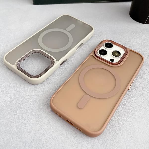 iPhone 16 Pro Max Diamant Linse Ram PC Hybrid TPU MagSafe Skal Vit