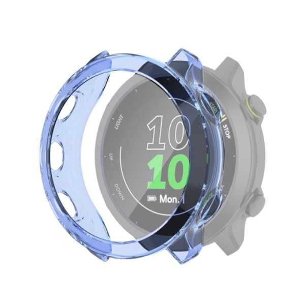 För Garmin Forerunner 158/55 Halvtäckande ihåligt TPU- case Transparent Blue