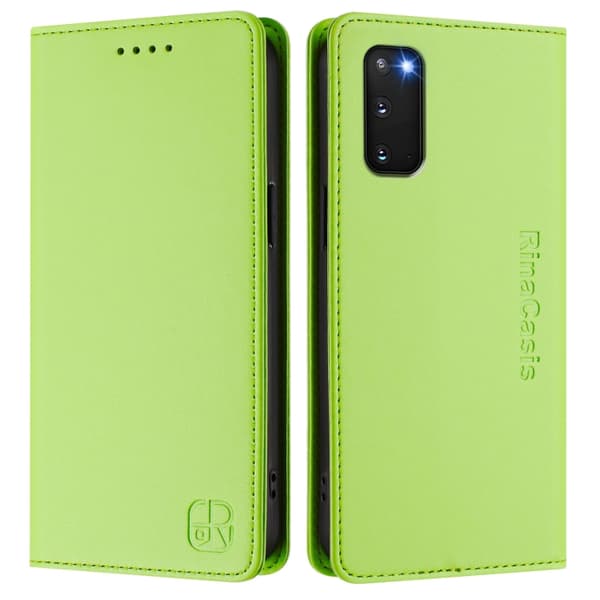 Samsung Galaxy S20 FE Skal RC01 Dubbelvikts Magnetisk RFID Läder Gräsgrön