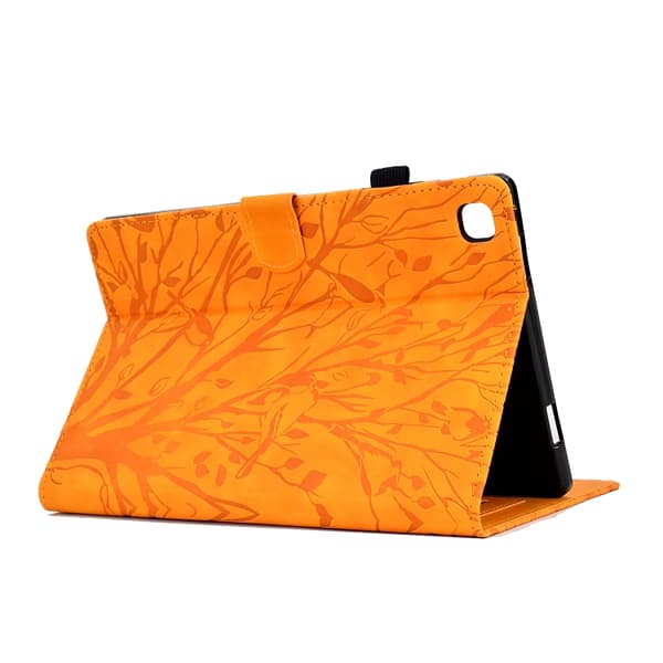 Samsung Galaxy Tab A7 Lite Fortune Tree Tryckblomma PU Fodral Kaki