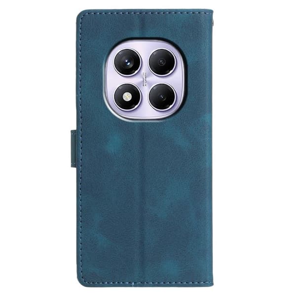 Redmi Note 14 Pro 4G - Triangulärt Prägling Läderfodral Blå
