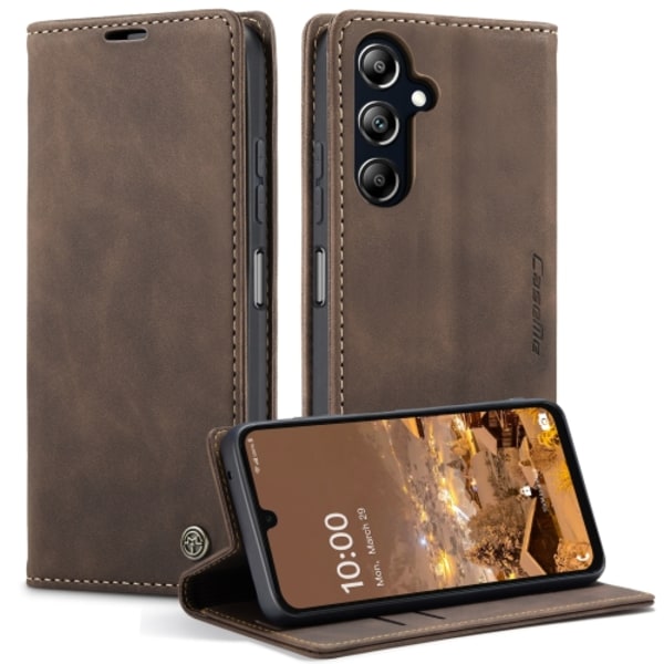 Samsung Galaxy A16 5G Skal CaseMe 013 Multifunktionell Horisontell Flip Läder Kaffe