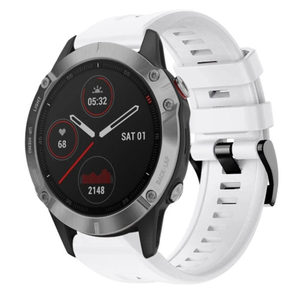 För Garmin Fenix ​​6 GPS metallspänne i enfärgad watch White