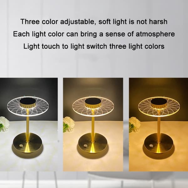 Touch Section Metall LED Bordslampa Sovrum Matsal Dekorativ (Ränder)