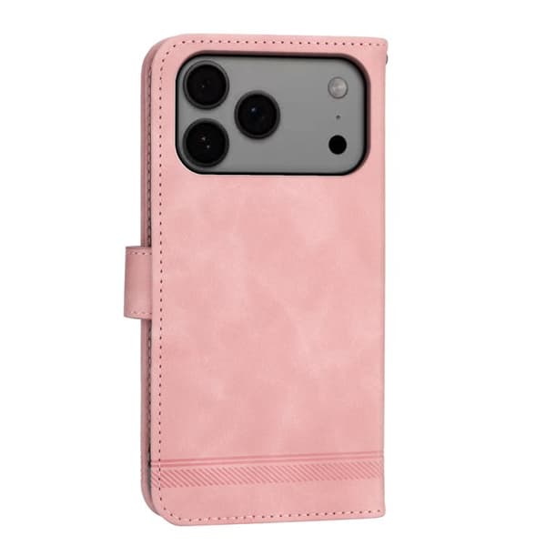 iPhone 18 Pro Max / iPhone 17 Pro Max Skal läderfodral Dierfeng Dream Line TPU Hybrid Rosa