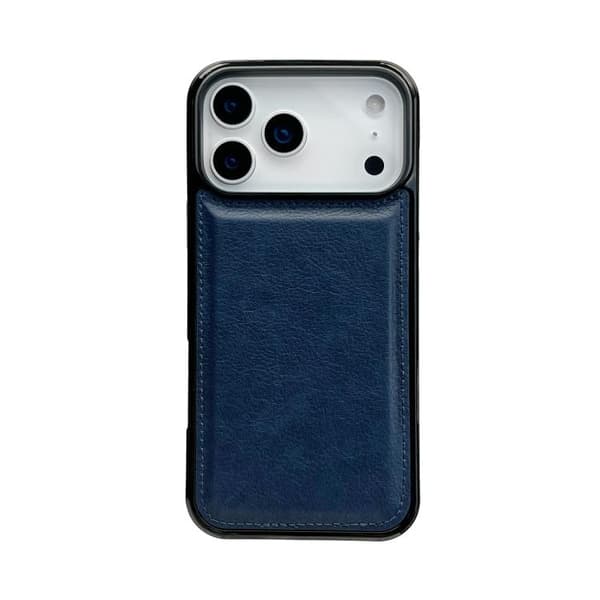 iPhone 18 Pro Max / iPhone 17 Pro Max Skal - äkta läder med textur Kunglig blå