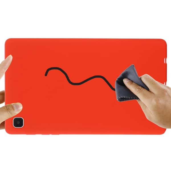 Samsung Galaxy Tab A7 Lite Solid Färg Silikon Stöttålig Tablet Fodral Röd