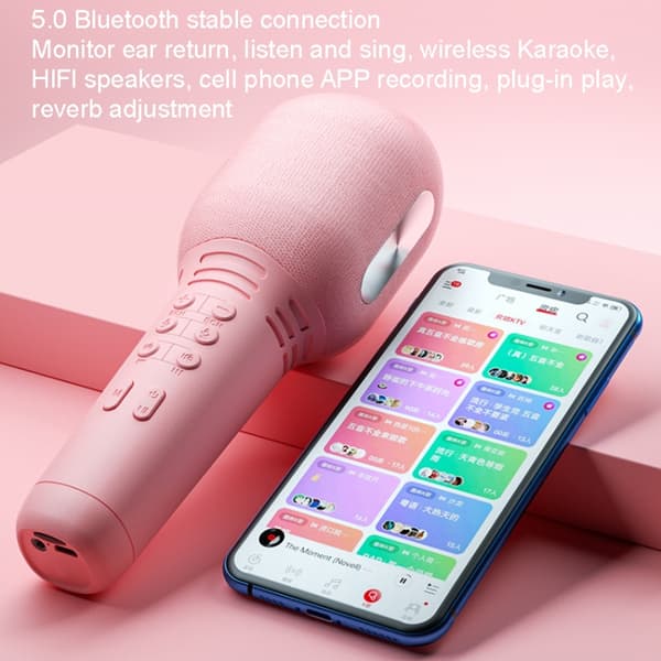 K9 Trådlös Bluetooth-mikrofon Mobiltelefon Sjung Mikrofon(Blå)