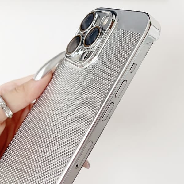 iPhone 16 Pro Max Electroplaterad PC Ramfri Kylskal Svart
