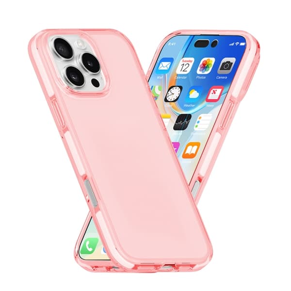 iPhone 16 Pro Skal Tvåfärgad Stötsäker Hög Transparens TPU Rosa