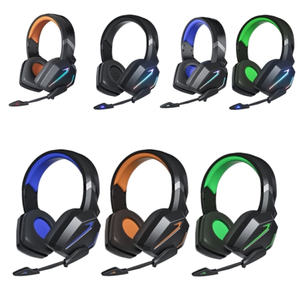 Soyto SY-G20 RGB Dual Streamer Gaming Computer Headset, Style: Lighting Version Svart Orange