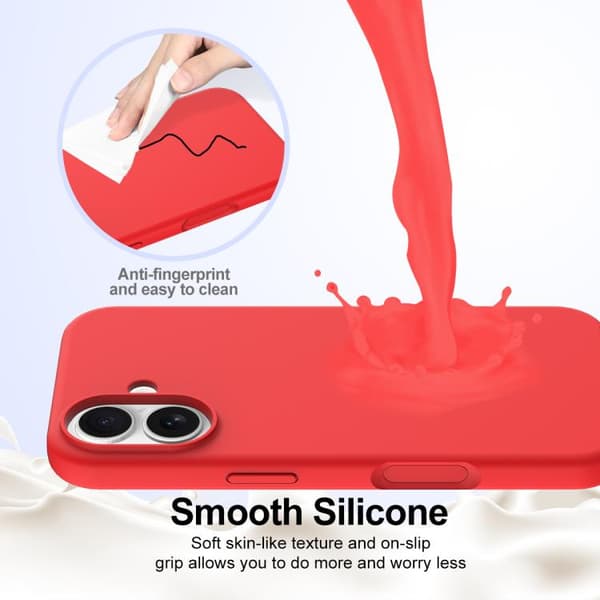 iPhone 17 Shockproof Silikon Skal med MagSafe Röd