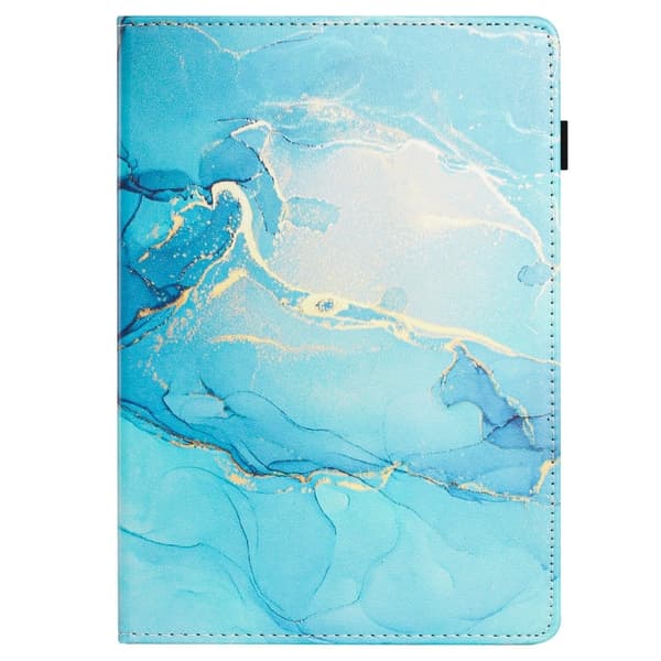 Samsung Galaxy Tab A9 / A11 Marble Litchi Läderfodral Grön