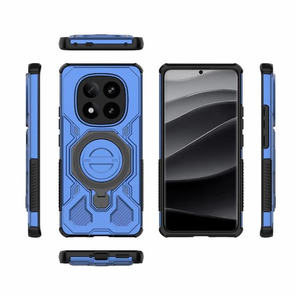 Redmi Note 14 Pro+ 5G Global - J-20 Solid Färg MagSafe Magnetisk TPU+PC Mobilskal Blå