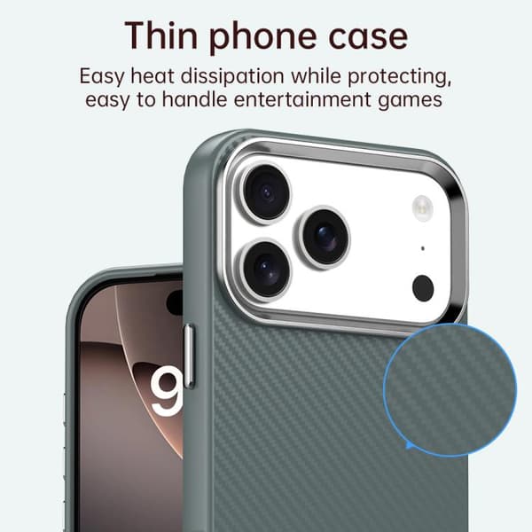 iPhone 18 Pro Max / iPhone 17 Pro Max Skal - Kolfiber Series IMD Grå
