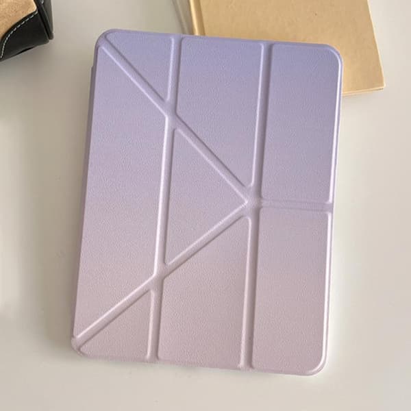 iPad Pro 11 2024 Skal i Regnbågsgradient Y-Fold Läderfodral Gradient lila