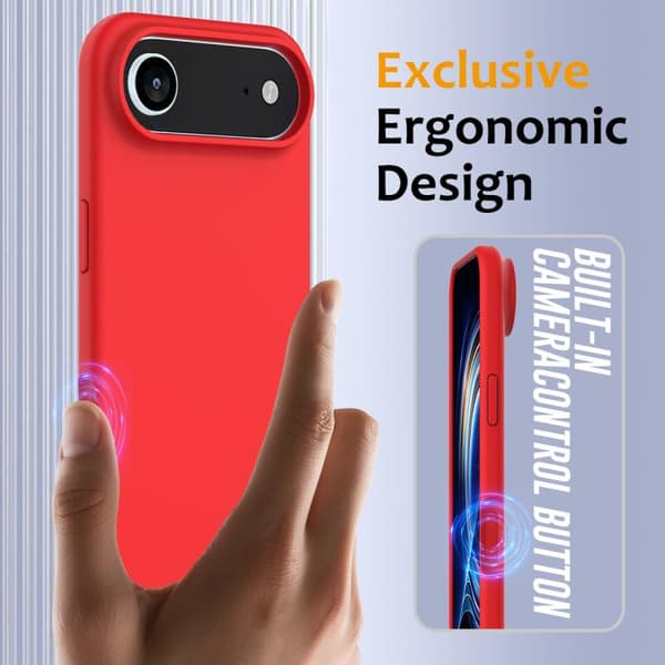 iPhone 17 Air Skal - Shockproof Silikon med MagSafe Röd