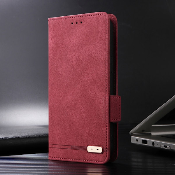 Redmi Note 14 Pro / Note 14 Pro+ 5G Magnetisk Låsfunktion Läderfodral Röd