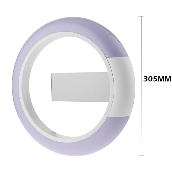 LED-spegel ihålig väggklocka 7-färgsomkopplare elektronisk digital display väggklocka (vit)